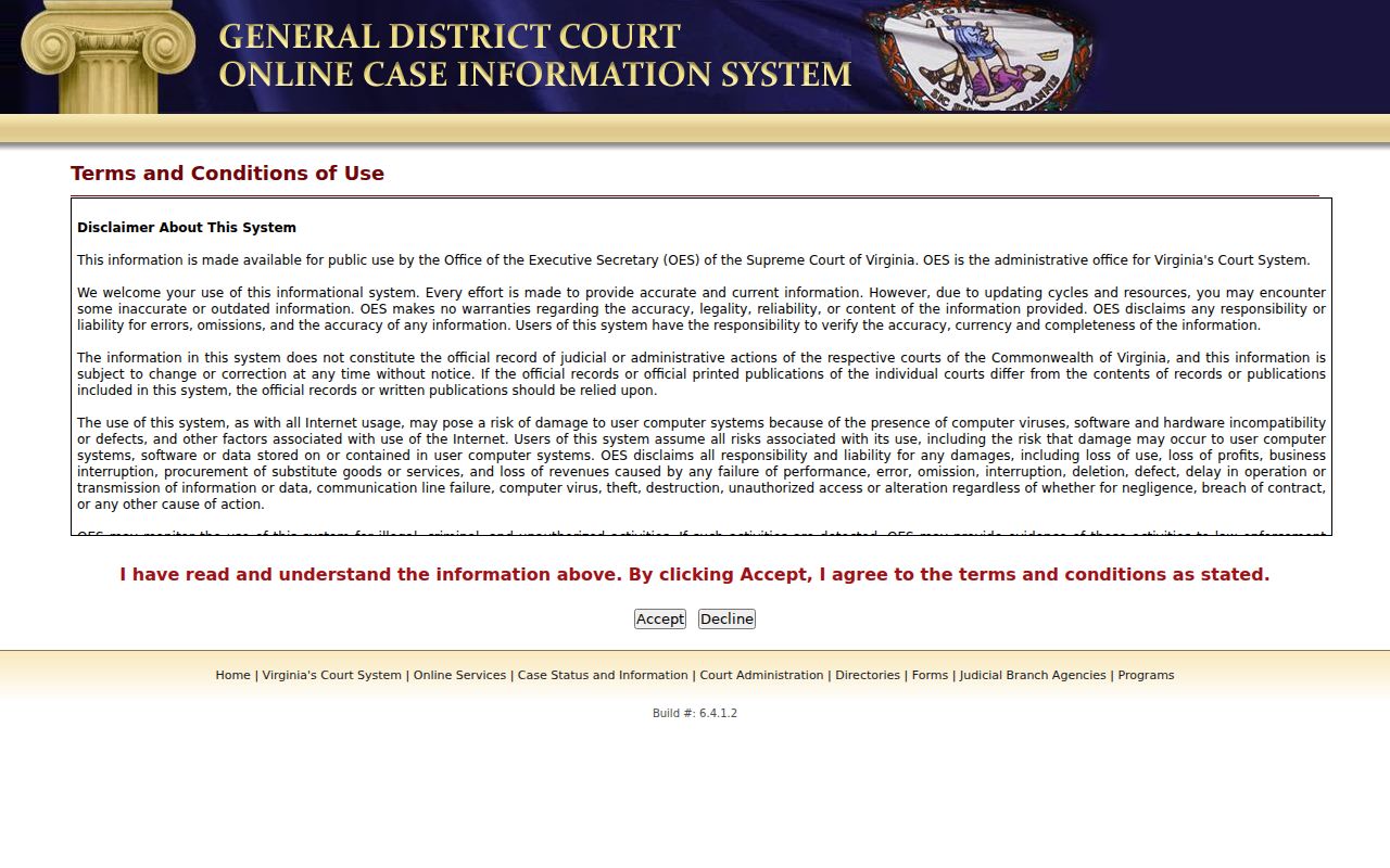 Sterling resident lookup using Loudoun General District Court search
