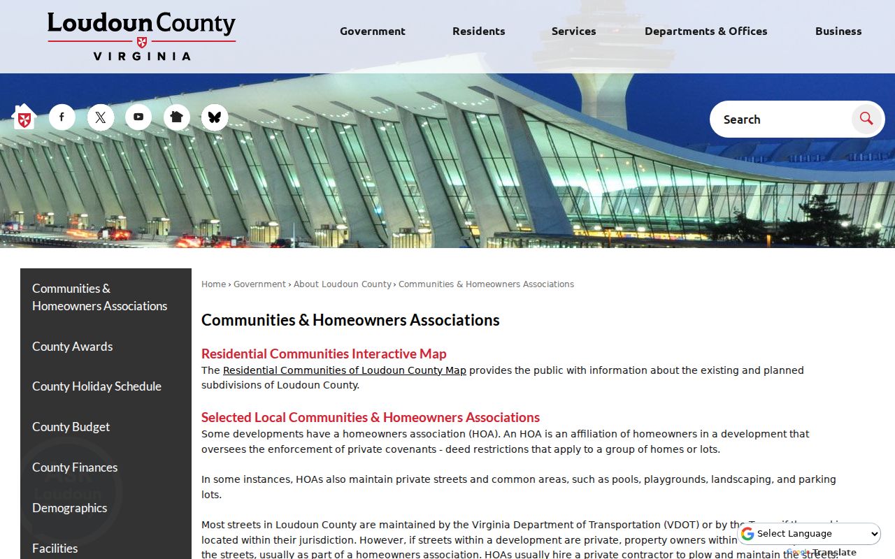 Sterling neighbors lookup with Loudoun community association map