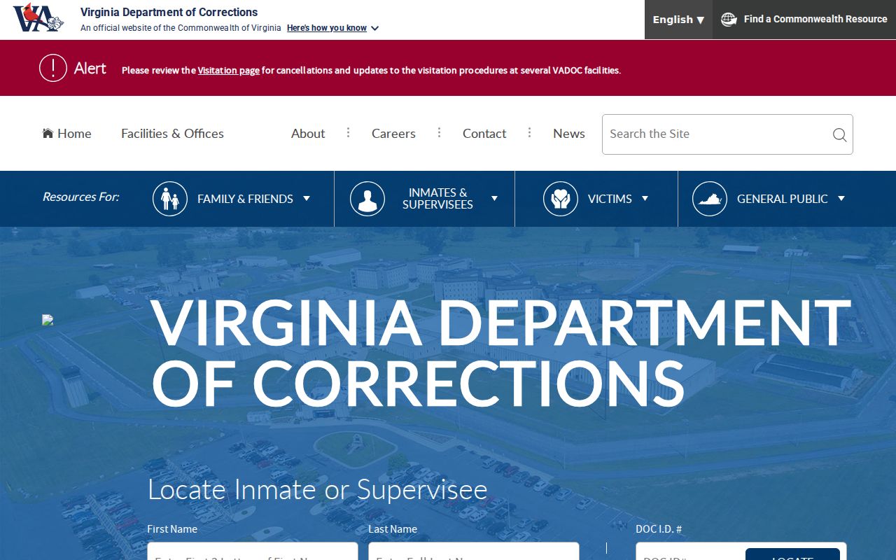 Sterling resident lookup through Virginia Department of Corrections locator